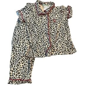 Sage and Lilly cheetah pajama Monogram R sz 7